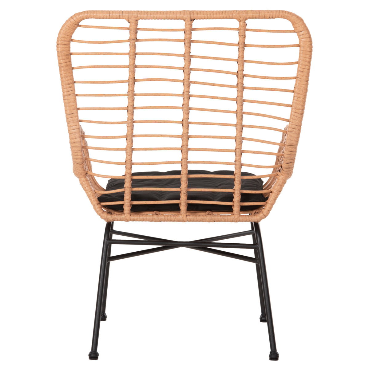 ΠΟΛΥΘΡΟΝΑ ΣΤΥΛ ΜΠΕΡΖΕΡΑΣ ALLEGRA P.E. RATTAN ΜΠΕΖ ΜΑΥΡΟ ΜΕΤΑΛΛΟ 66x59x90