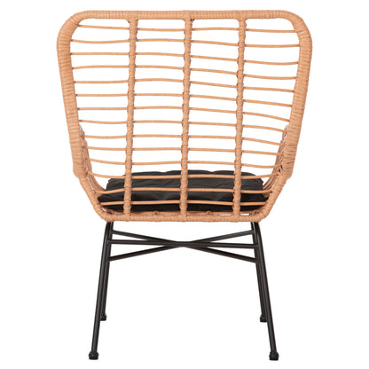 ΠΟΛΥΘΡΟΝΑ ΣΤΥΛ ΜΠΕΡΖΕΡΑΣ ALLEGRA P.E. RATTAN ΜΠΕΖ ΜΑΥΡΟ ΜΕΤΑΛΛΟ 66x59x90