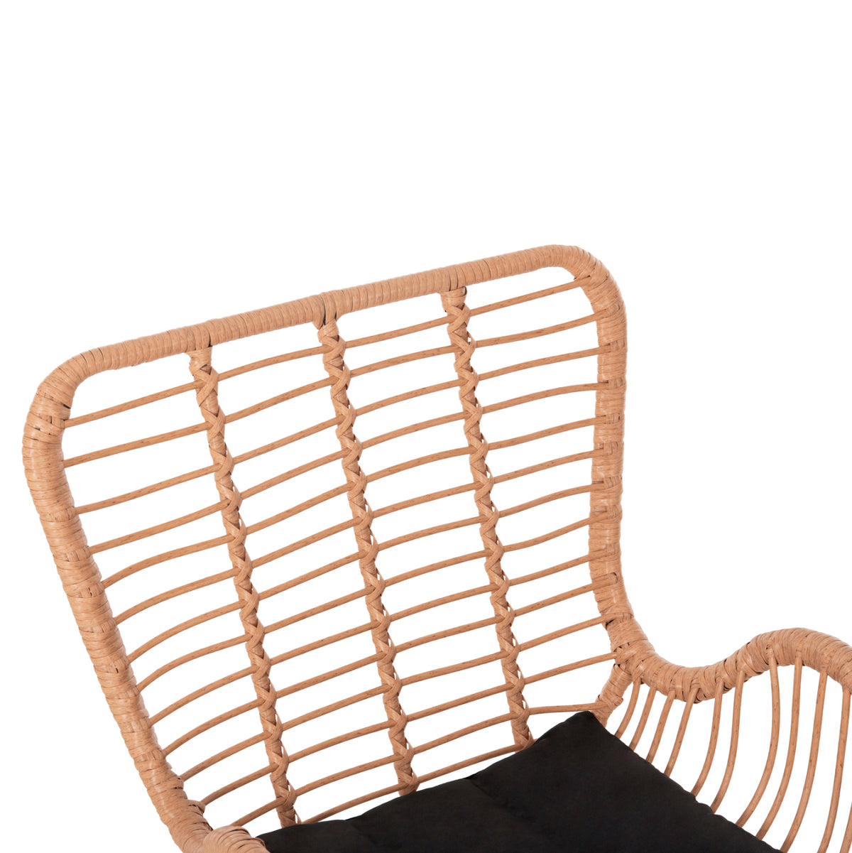 ΠΟΛΥΘΡΟΝΑ ΣΤΥΛ ΜΠΕΡΖΕΡΑΣ ALLEGRA P.E. RATTAN ΜΠΕΖ ΜΑΥΡΟ ΜΕΤΑΛΛΟ 66x59x90