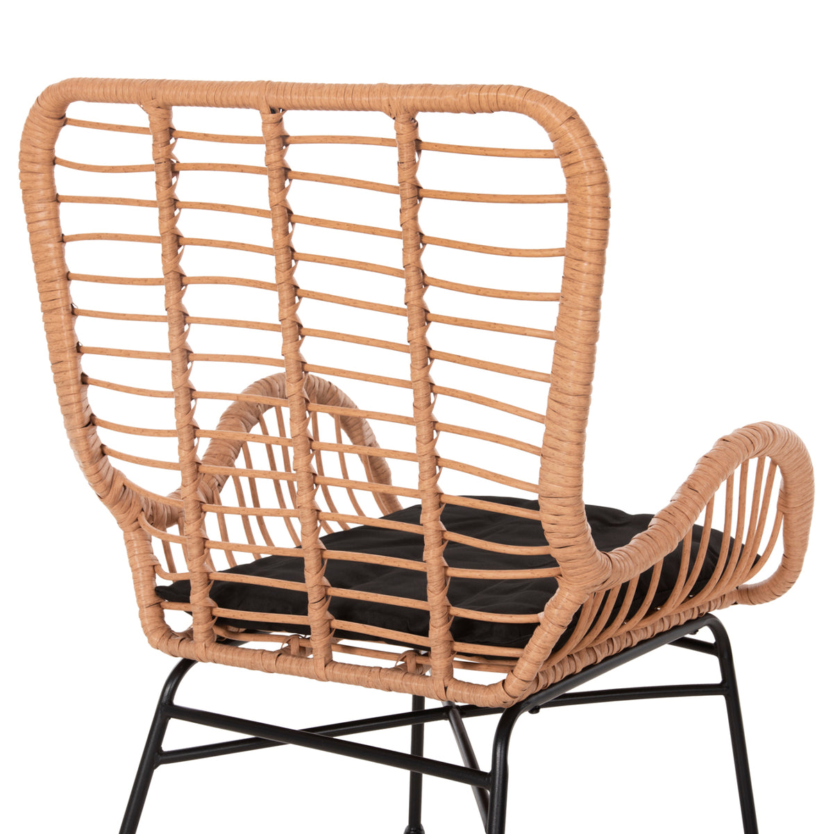 ΠΟΛΥΘΡΟΝΑ ΣΤΥΛ ΜΠΕΡΖΕΡΑΣ ALLEGRA P.E. RATTAN ΜΠΕΖ ΜΑΥΡΟ ΜΕΤΑΛΛΟ 66x59x90