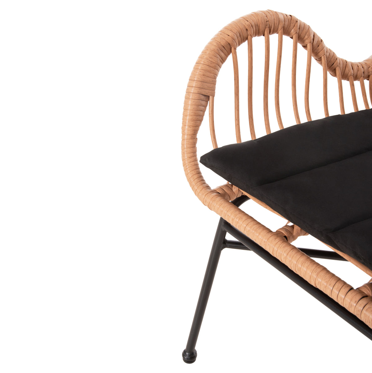 ΠΟΛΥΘΡΟΝΑ ΣΤΥΛ ΜΠΕΡΖΕΡΑΣ ALLEGRA P.E. RATTAN ΜΠΕΖ ΜΑΥΡΟ ΜΕΤΑΛΛΟ 66x59x90
