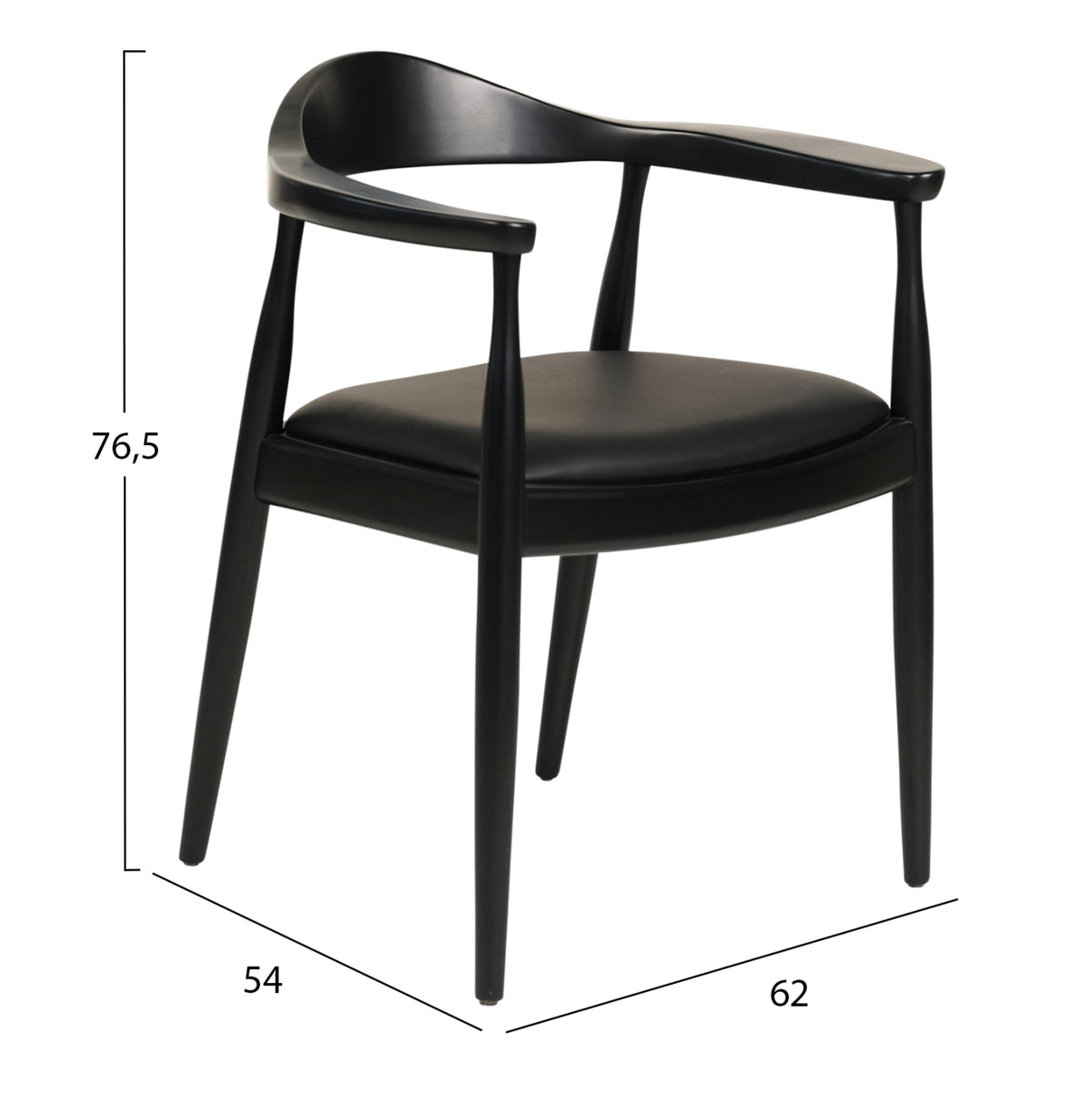 ΠΟΛΥΘΡΟΝΑ ΤΡΑΠΕΖΑΡΙΑΣ ADOR RUBBERWOOD ΚΑΙ PU ΜΑΥΡΟ 62x54x76,5