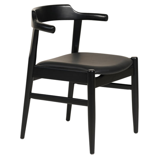 ΠΟΛΥΘΡΟΝΑ ΤΡΑΠΕΖΑΡΙΑΣ CERSEI RUBBERWOOD & PU ΣΕ ΜΑΥΡΟ 57x54x74