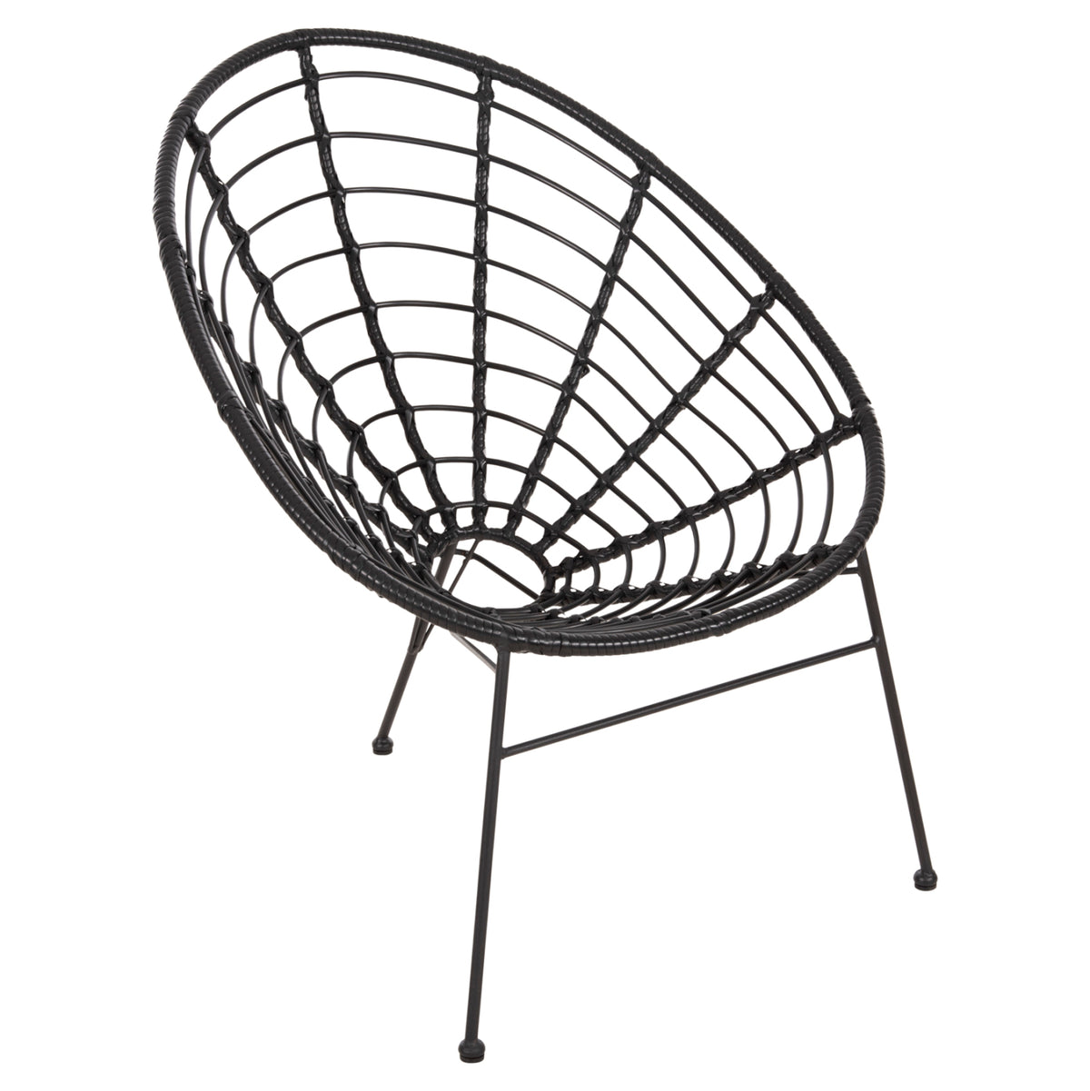 ΠΟΛΥΘΡΟΝΑ ΤΥΠΟΥ ΦΩΛΙΑ ΜΕΤΑΛΛΙΚΗ ALLEGRA ΜΕ WICKER ΜΑΥΡΟ 73x78x88