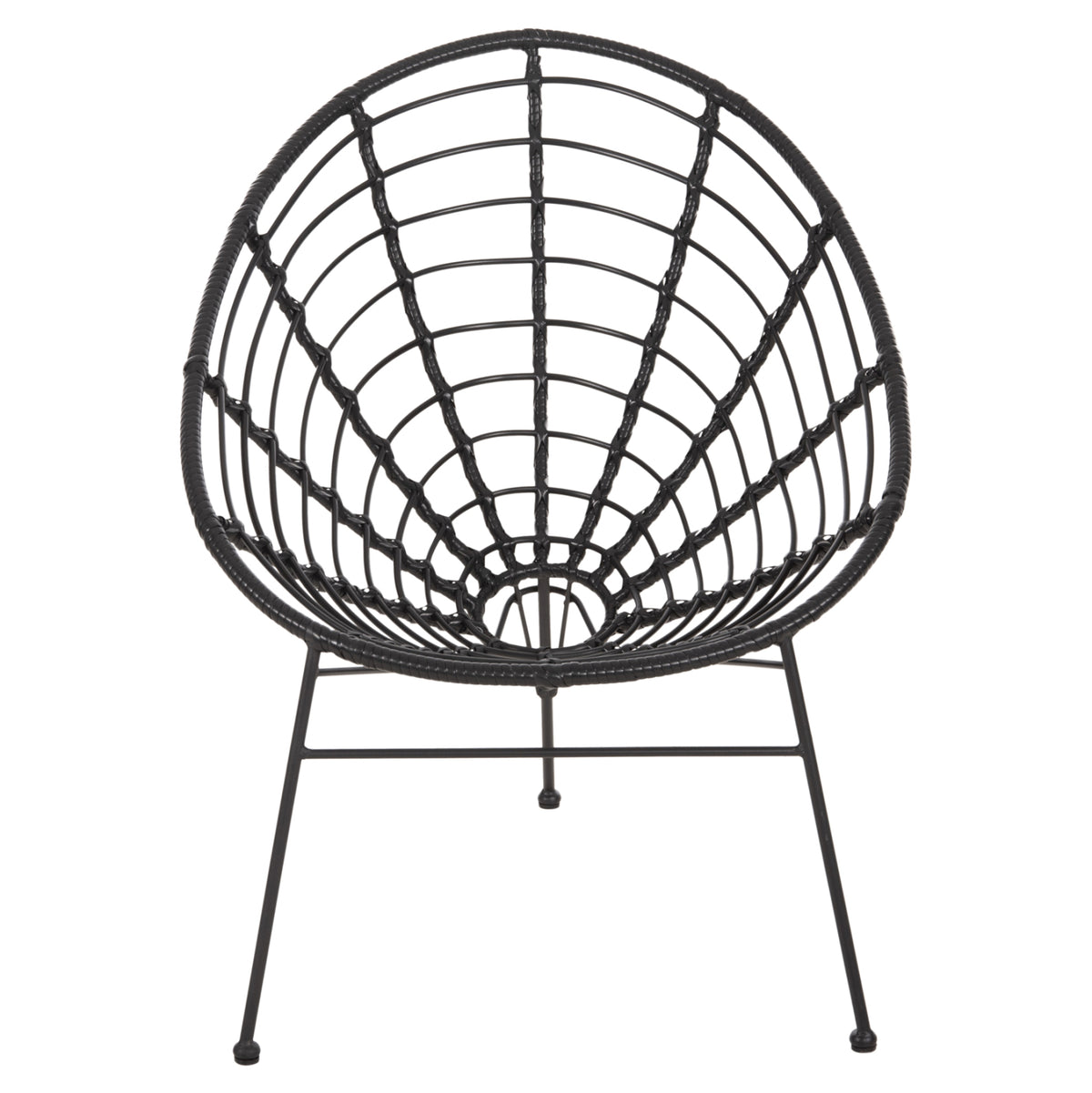 ΠΟΛΥΘΡΟΝΑ ΤΥΠΟΥ ΦΩΛΙΑ ΜΕΤΑΛΛΙΚΗ ALLEGRA ΜΕ WICKER ΜΑΥΡΟ 73x78x88