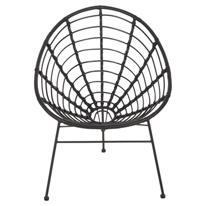 ΠΟΛΥΘΡΟΝΑ ΤΥΠΟΥ ΦΩΛΙΑ ΜΕΤΑΛΛΙΚΗ ALLEGRA ΜΕ WICKER ΜΑΥΡΟ 73x78x88