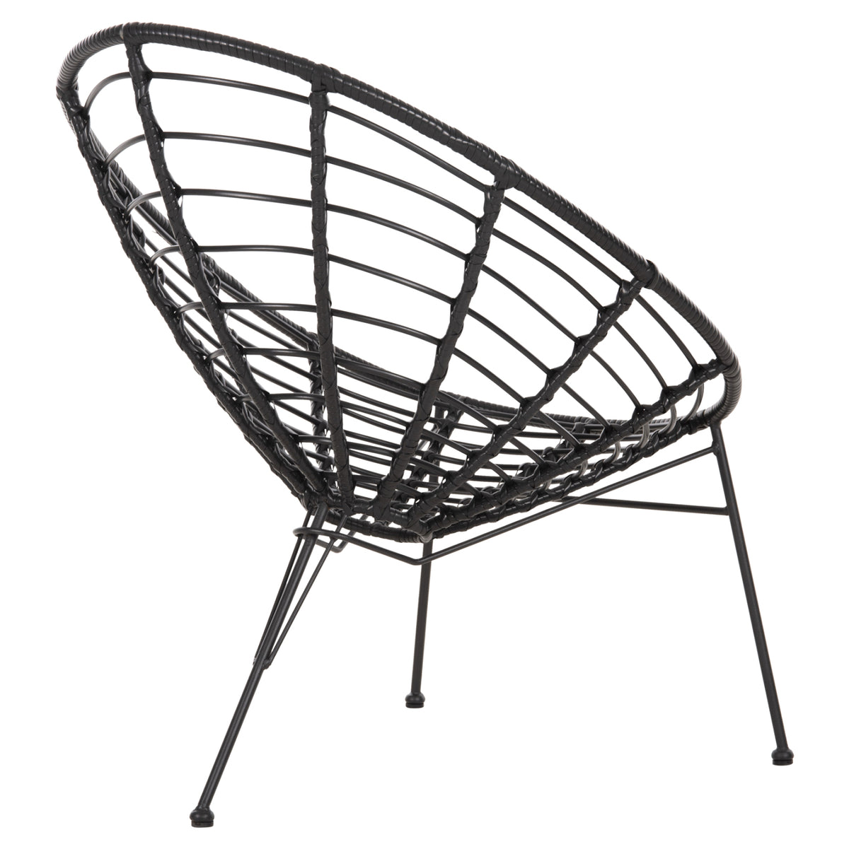ΠΟΛΥΘΡΟΝΑ ΤΥΠΟΥ ΦΩΛΙΑ ΜΕΤΑΛΛΙΚΗ ALLEGRA ΜΕ WICKER ΜΑΥΡΟ 73x78x88