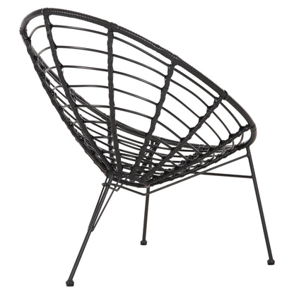 ΠΟΛΥΘΡΟΝΑ ΤΥΠΟΥ ΦΩΛΙΑ ΜΕΤΑΛΛΙΚΗ ALLEGRA ΜΕ WICKER ΜΑΥΡΟ 73x78x88