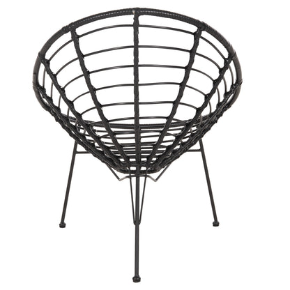 ΠΟΛΥΘΡΟΝΑ ΤΥΠΟΥ ΦΩΛΙΑ ΜΕΤΑΛΛΙΚΗ ALLEGRA ΜΕ WICKER ΜΑΥΡΟ 73x78x88
