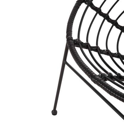 ΠΟΛΥΘΡΟΝΑ ΤΥΠΟΥ ΦΩΛΙΑ ΜΕΤΑΛΛΙΚΗ ALLEGRA ΜΕ WICKER ΜΑΥΡΟ 73x78x88
