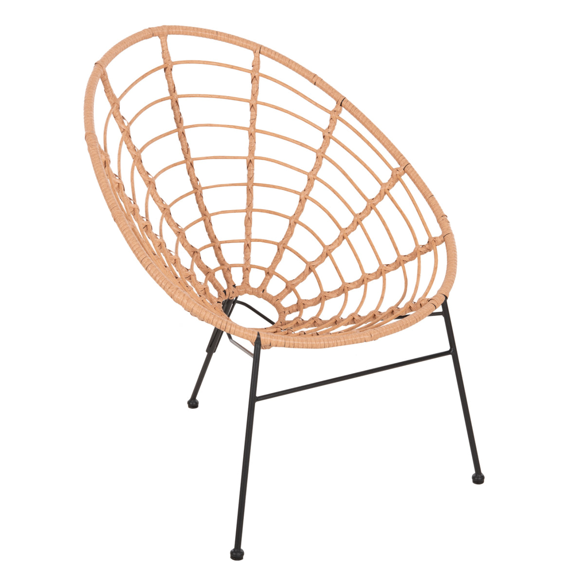 ΠΟΛΥΘΡΟΝΑ ΤΥΠΟΥ ΦΩΛΙΑ ΜΕΤΑΛΛΙΚΗ ALLEGRA ΜΕ WICKER ΜΠΕΖ 73x78x88