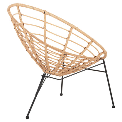 ΠΟΛΥΘΡΟΝΑ ΤΥΠΟΥ ΦΩΛΙΑ ΜΕΤΑΛΛΙΚΗ ALLEGRA ΜΕ WICKER ΜΠΕΖ 73x78x88