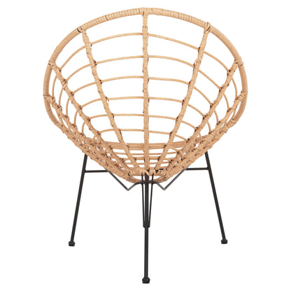 ΠΟΛΥΘΡΟΝΑ ΤΥΠΟΥ ΦΩΛΙΑ ΜΕΤΑΛΛΙΚΗ ALLEGRA ΜΕ WICKER ΜΠΕΖ 73x78x88