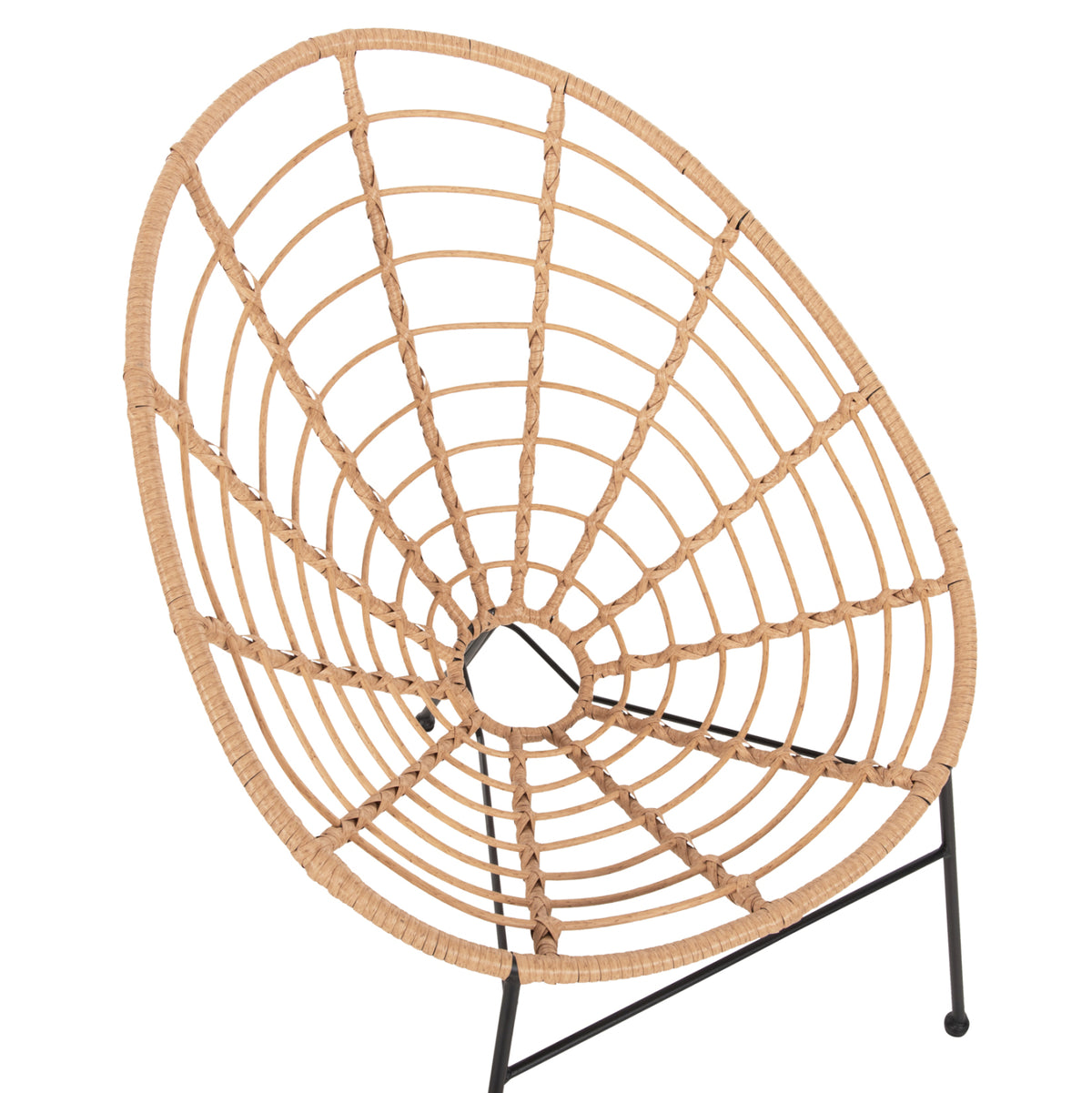 ΠΟΛΥΘΡΟΝΑ ΤΥΠΟΥ ΦΩΛΙΑ ΜΕΤΑΛΛΙΚΗ ALLEGRA ΜΕ WICKER ΜΠΕΖ 73x78x88