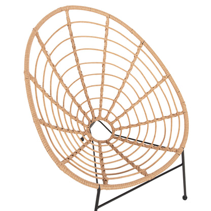 ΠΟΛΥΘΡΟΝΑ ΤΥΠΟΥ ΦΩΛΙΑ ΜΕΤΑΛΛΙΚΗ ALLEGRA ΜΕ WICKER ΜΠΕΖ 73x78x88