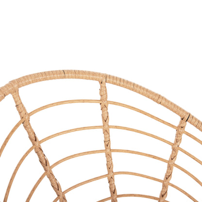 ΠΟΛΥΘΡΟΝΑ ΤΥΠΟΥ ΦΩΛΙΑ ΜΕΤΑΛΛΙΚΗ ALLEGRA ΜΕ WICKER ΜΠΕΖ 73x78x88