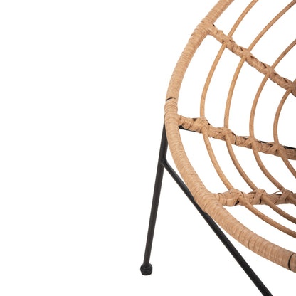ΠΟΛΥΘΡΟΝΑ ΤΥΠΟΥ ΦΩΛΙΑ ΜΕΤΑΛΛΙΚΗ ALLEGRA ΜΕ WICKER ΜΠΕΖ 73x78x88