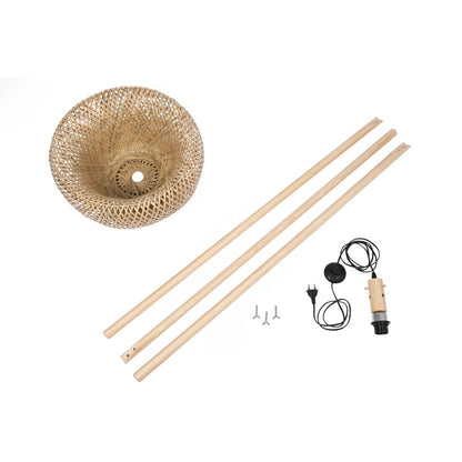 POPPY 01983 Boho Επιδαπέδιο Φωτιστικό με Ντουί 1 x E27 AC 220-240V IP20 - Μπεζ - Μ58 x Π58 x Υ143