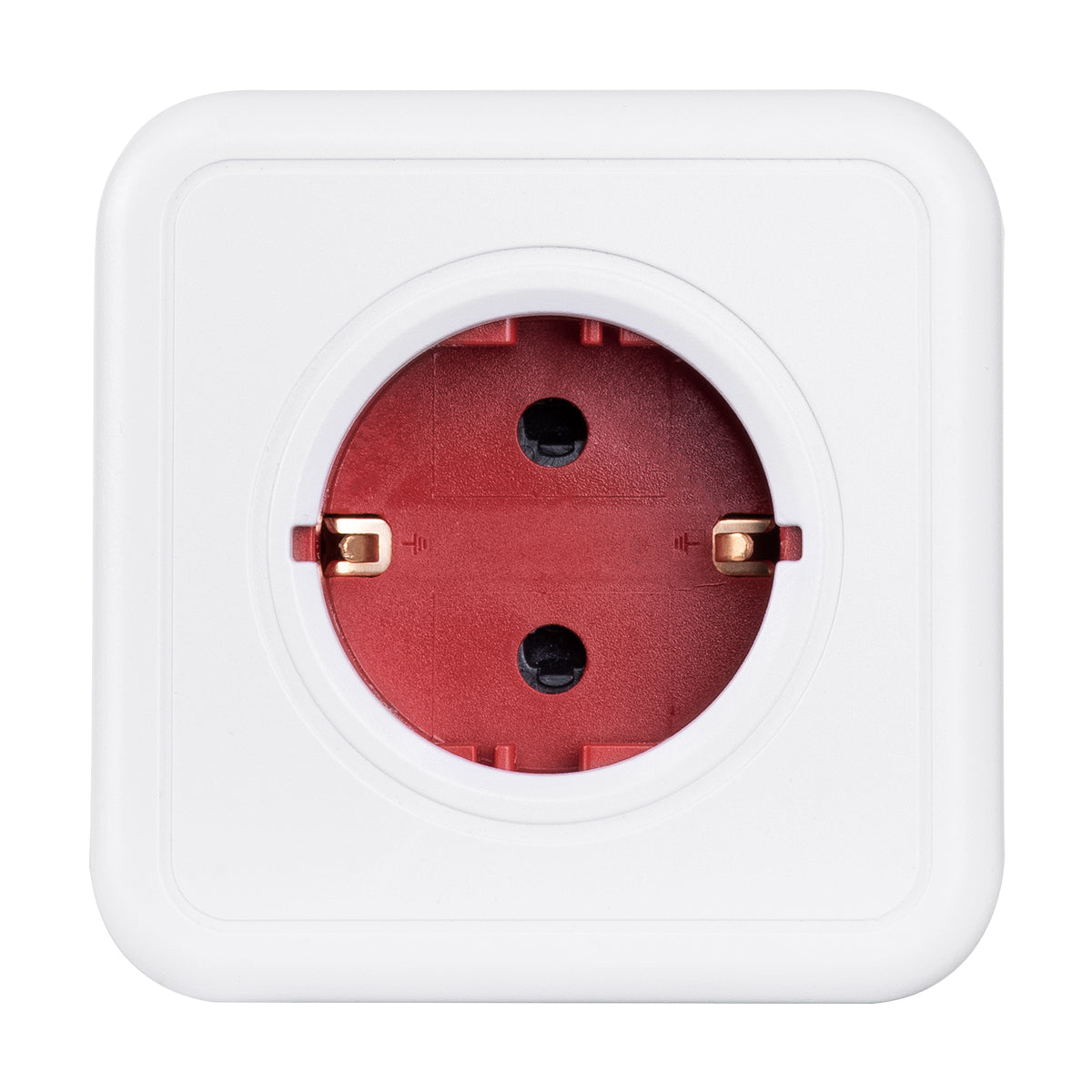 POWERCUBE 79628 Πολύπριζο 5 Θέσεων με 5 x EU Schuko Πρίζες Ασφαλείας Childproof AC 220-240V 3680W/16A Max Load IP20 - Λευκό & Κόκκινο - Μ7.5 x Π11.5 x Υ7.5