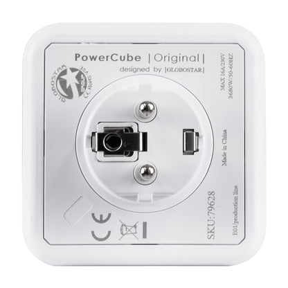 POWERCUBE 79628 Πολύπριζο 5 Θέσεων με 5 x EU Schuko Πρίζες Ασφαλείας Childproof AC 220-240V 3680W/16A Max Load IP20 - Λευκό & Κόκκινο - Μ7.5 x Π11.5 x Υ7.5