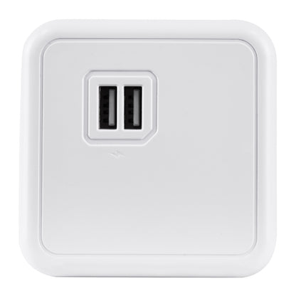 POWERCUBE 79633 Πολύπριζο 6 Θέσεων με 2 x Πρίζες DC 5V USB 2.0 & 4 x EU Schuko Πρίζες Ασφαλείας Childproof AC 220-240V 3680W/16A Max Load IP20 - Λευκό & Γκρι - Μ7.5 x Π11.5 x Υ7.5