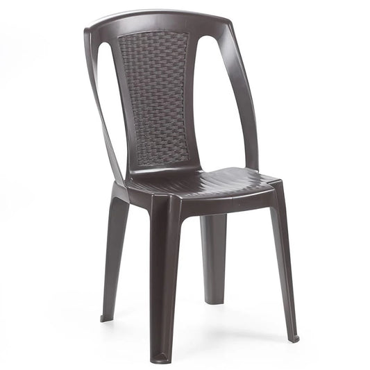 Καρέκλα Procida Από Πολυπροπυλένιο Σε Χρώμα Καφέ 46X53X86