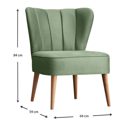 Καρέκλα Layla Υφασμάτινη Χρώμα Πράσινο 64X59X84