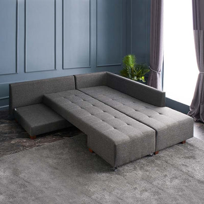 Γωνιακός Καναπές - Κρεβάτι Manama Δεξιά Γωνία Υφασμάτινος Χρώμα Ανθρακί 280X206X85