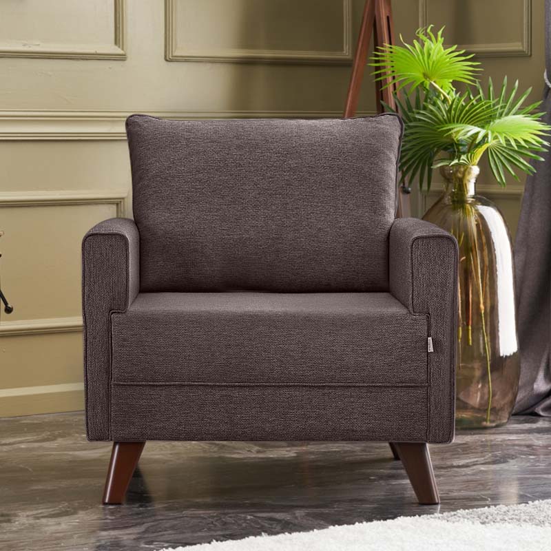 Πολυθρόνα Bella Υφασμάτινη Χρώμα Καφέ 82x81x85