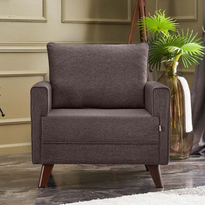 Πολυθρόνα Bella Υφασμάτινη Χρώμα Καφέ 82x81x85