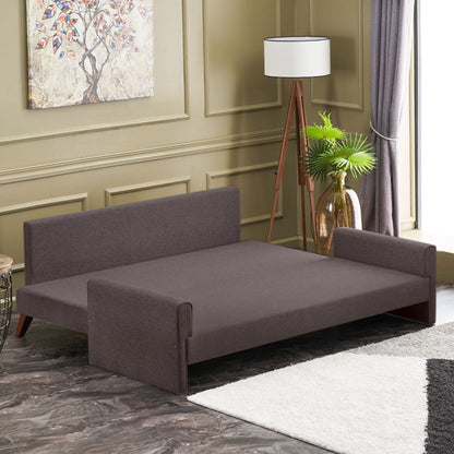 Καναπές - Κρεβάτι Bella Τριθέσιος Υφασμάτινος Χρώμα Καφέ 208X81X85