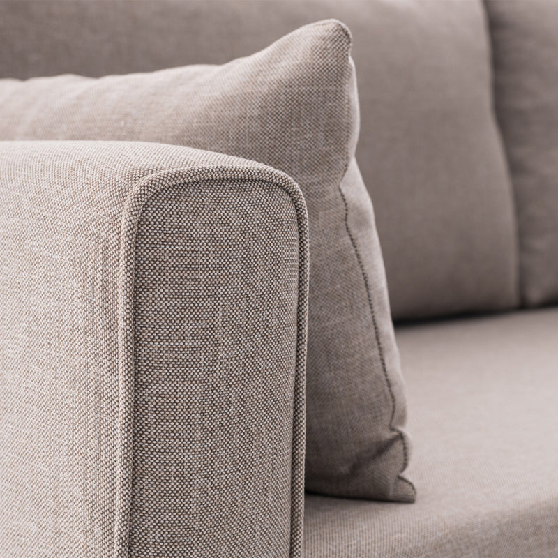 Γωνιακός Καναπές Bella Δεξιά Γωνία Υφασμάτινος Χρώμα Κρεμ 275x165x85