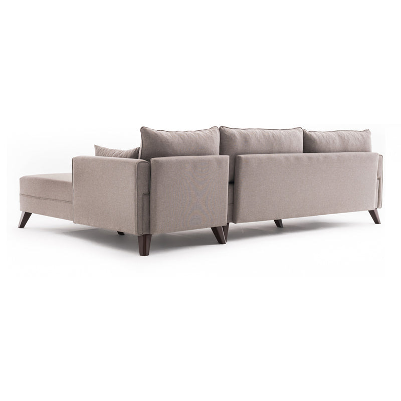 Γωνιακός Καναπές Bella Δεξιά Γωνία Υφασμάτινος Χρώμα Κρεμ 275x165x85