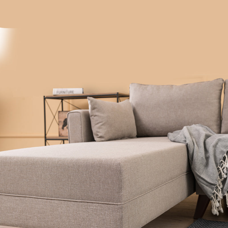 Γωνιακός Καναπές Bella Αριστερή Γωνία Υφασμάτινος Χρώμα Κρεμ 275x165x85