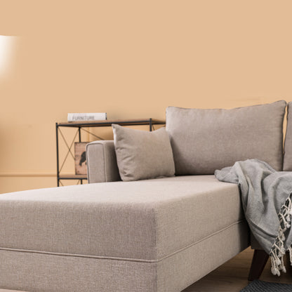 Γωνιακός Καναπές Bella Αριστερή Γωνία Υφασμάτινος Χρώμα Κρεμ 275x165x85