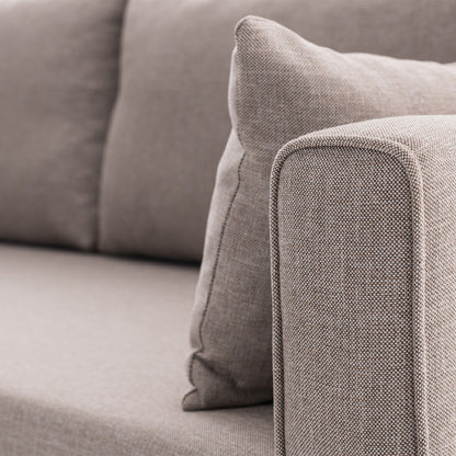 Γωνιακός Καναπές Bella Αριστερή Γωνία Υφασμάτινος Χρώμα Κρεμ 275x165x85