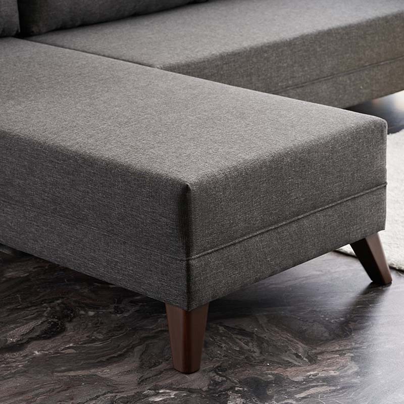 Γωνιακός Καναπές Bella Αριστερή Γωνία Υφασμάτινος Χρώμα Ανθρακί 275x165x85