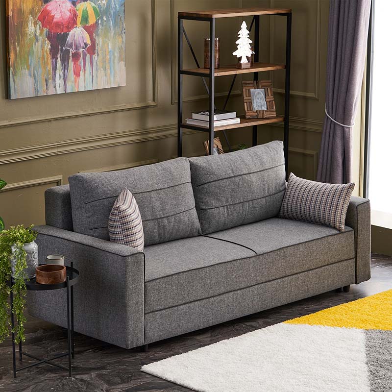 Καναπές - Κρεβάτι Ece Τριθέσιος Υφασμάτινος Χρώμα Γκρι 215X90X88