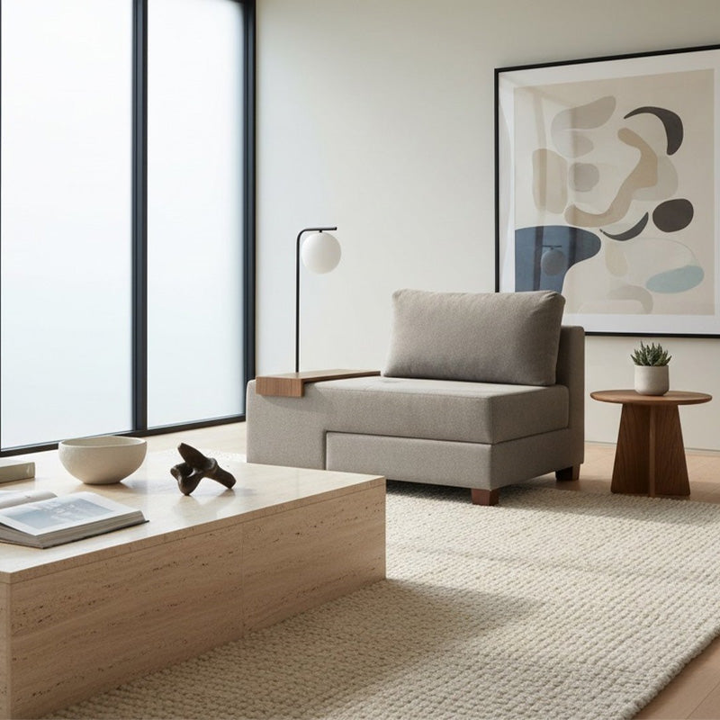 Πολυθρόνα - Κρεβάτι Perenna Υφασμάτινη Χρώμα Γκρι 116x93x83