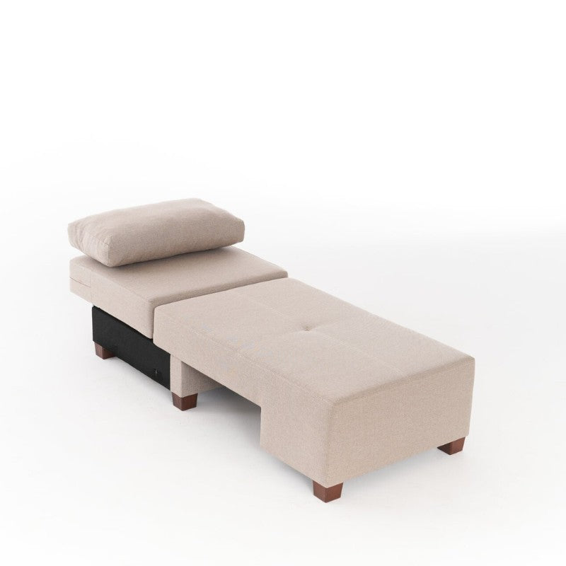 Πολυθρόνα - Κρεβάτι Perenna Υφασμάτινη Χρώμα Κρεμ 116x93x83