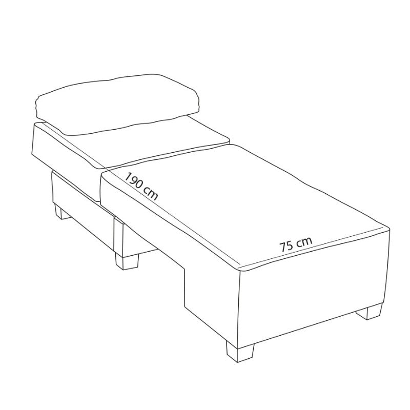 Πολυθρόνα - Κρεβάτι Perenna Υφασμάτινη Χρώμα Κρεμ 116x93x83