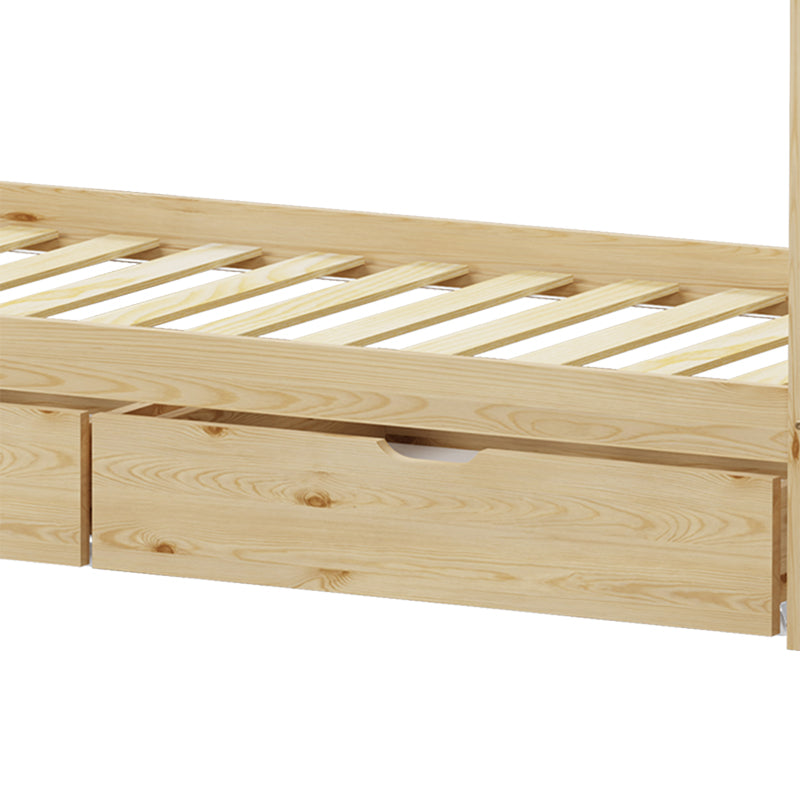 Παιδικό Κρεβάτι Mellin τ.Montessori με 2 Συρτάρια Ξύλο Πεύκου σε Φυσική Απόχρωση 90x190εκ