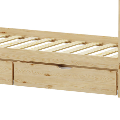 Παιδικό Κρεβάτι Mellin τ.Montessori με 2 Συρτάρια Ξύλο Πεύκου σε Φυσική Απόχρωση 90x190εκ