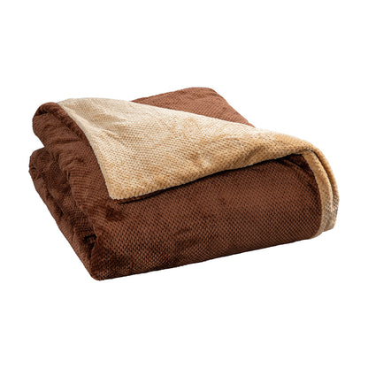 Παπλωματοθήκη Υπέρδιπλη Διπλής Όψεως Art 11602 Jacquard Fleece 700gsm Fiesta Plus 220x240εκ Καφέ/Μπεζ
