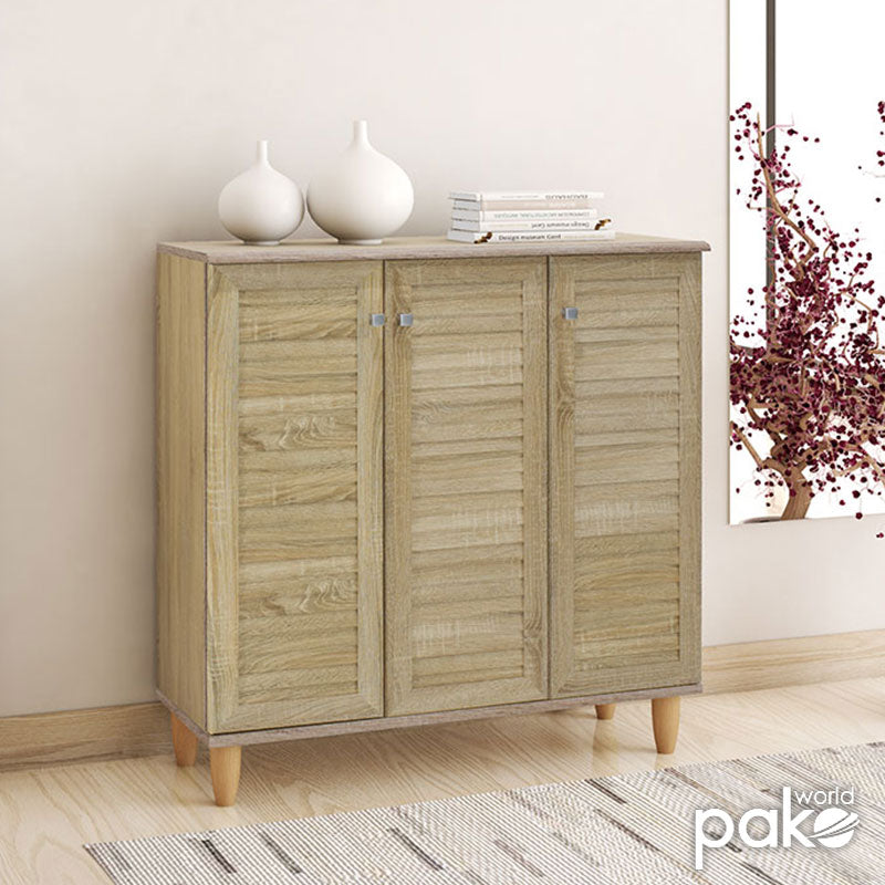 Παπουτσοθήκη 16 Ζευγών Ξύλινη Φυσική 90x35x92