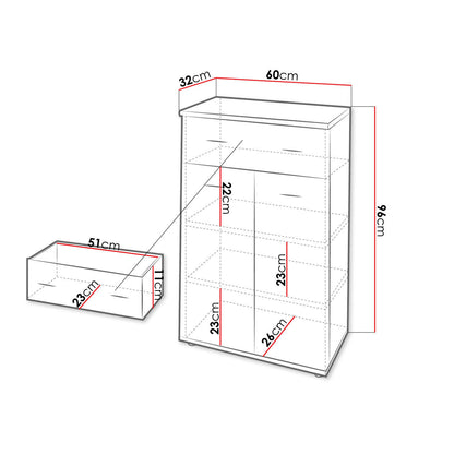 Παπουτσοθήκη Armar 60x32x96