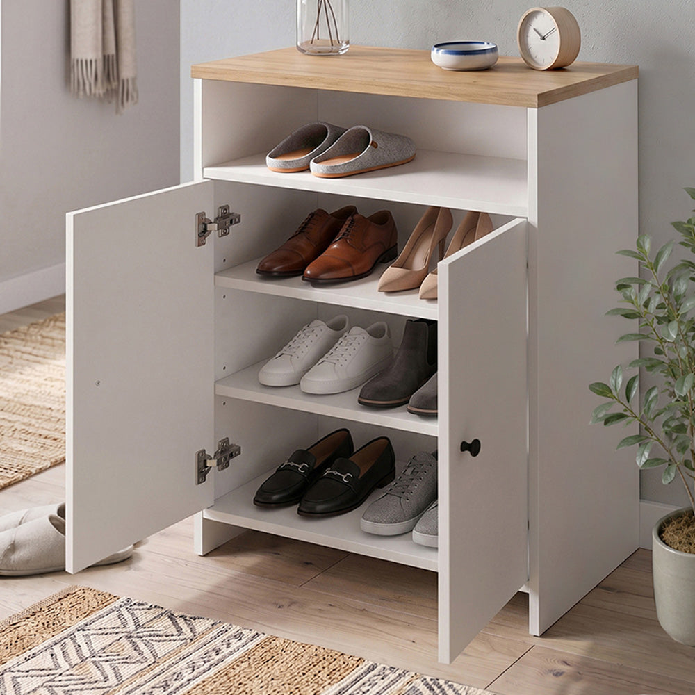 Παπουτσοθήκη - Ντουλάπι Efsun Χρώμα Λευκό - Sapphire Oak 62x35x86