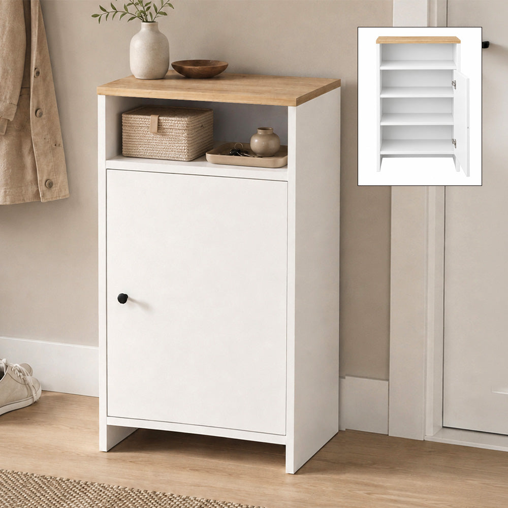 Παπουτσοθήκη - Ντουλάπι Talsa Χρώμα Λευκό - Sapphire Oak 50x35,3x86