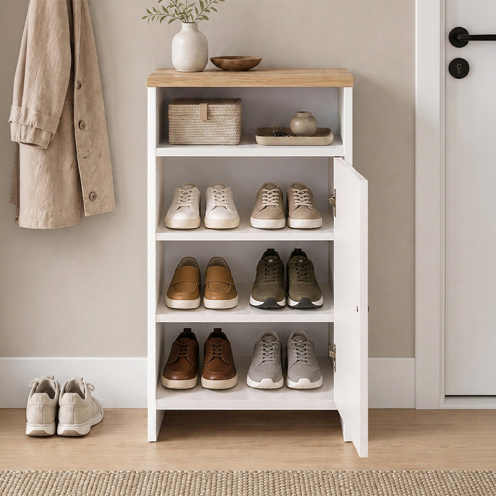 Παπουτσοθήκη - Ντουλάπι Talsa Χρώμα Λευκό - Sapphire Oak 50x35,3x86
