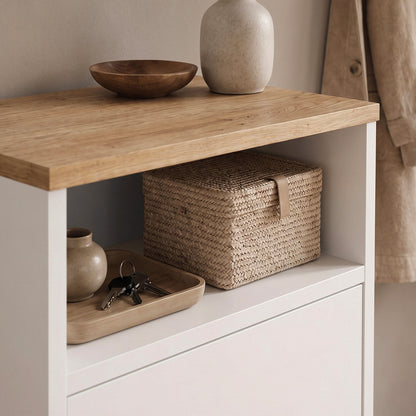 Παπουτσοθήκη - Ντουλάπι Talsa Χρώμα Λευκό - Sapphire Oak 50x35,3x86
